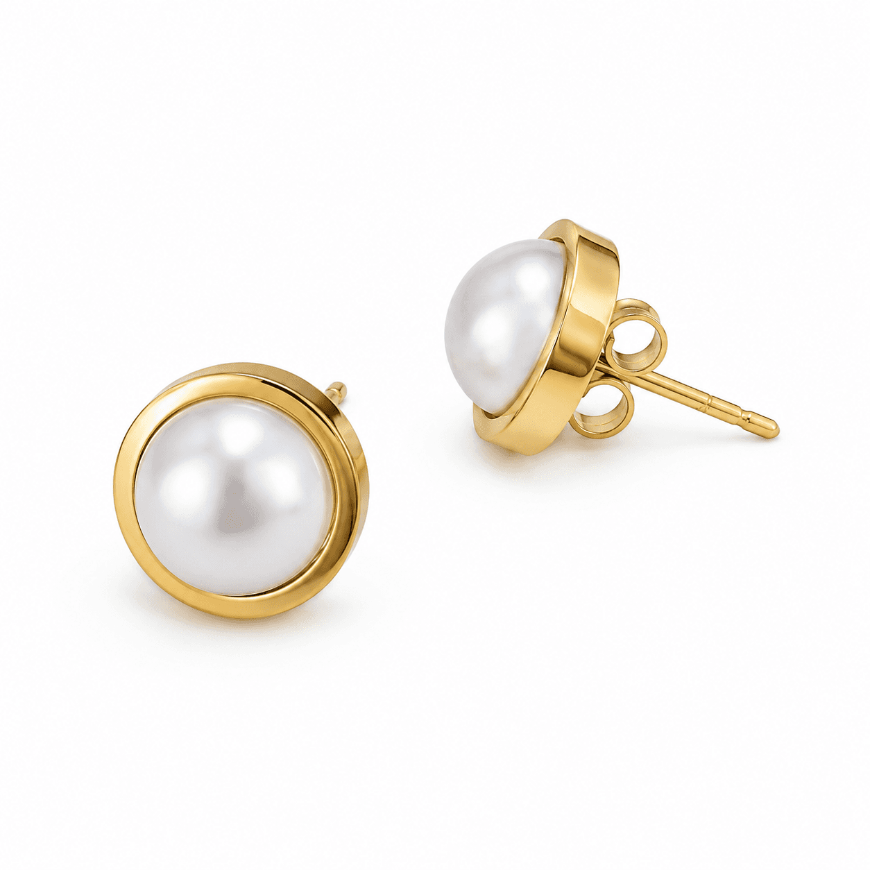 Elvarra Pearl Glow Anti-Tarnish Stud Earrings