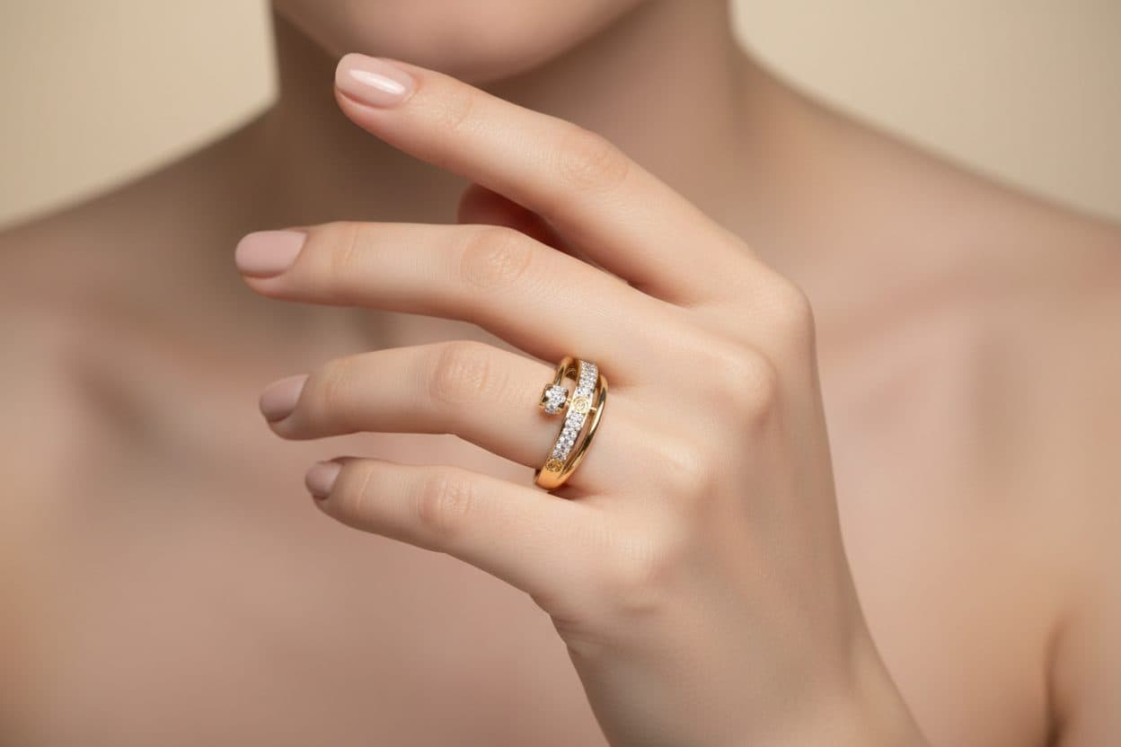 Classic Double Layer Twist Adjustable Ring